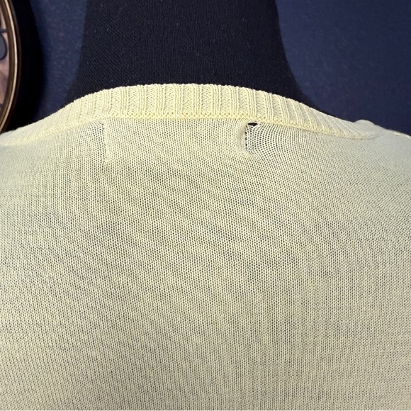 The Limited Yellow Crew Neck Sweater with Lacy Knit, Size Large - Picture 4 of 9